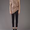 Helmut Lang Orbit Top in Brown (gold) - Lyst