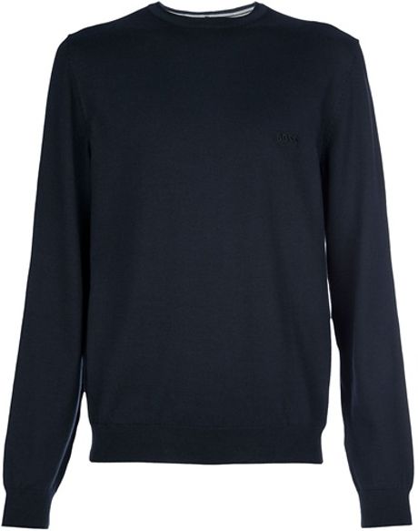 Hugo Boss Balduin Crew Neck Sweater in Blue for Men (navy) - Lyst
