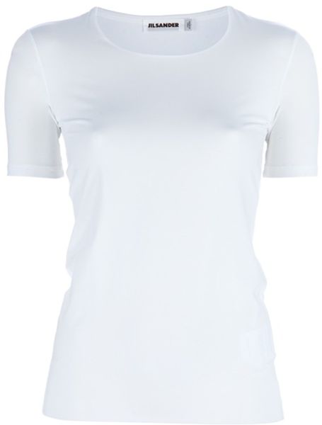 Jil Sander Poli Stretch Tshirt in White - Lyst
