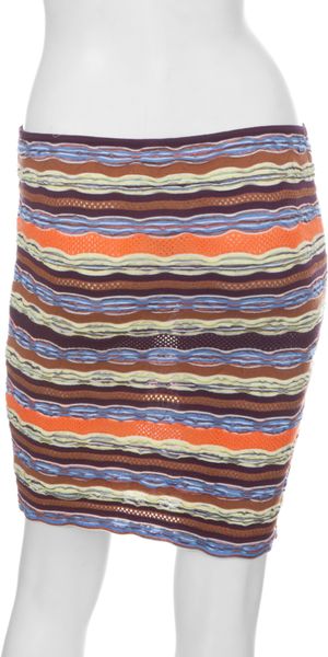 M Missoni Stripe Pucker Tube Skirt in Purple (eggplant) - Lyst