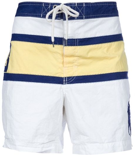 Polo Ralph Lauren Stripe Short in Yellow for Men (white) - Lyst