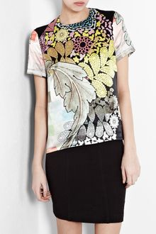 Preen Brando Pixelated Foral Silk Couture T-shirt - Lyst