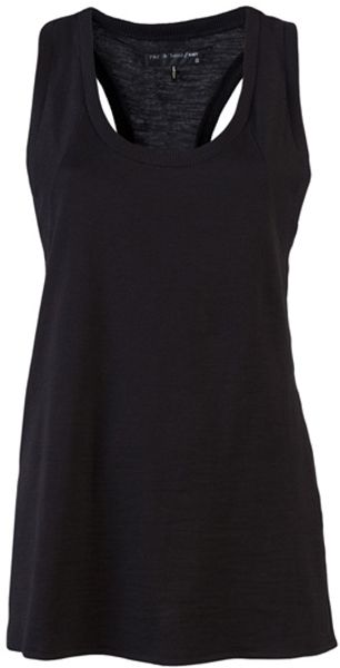 Rag & Bone Raglan Racer Tank in Black - Lyst