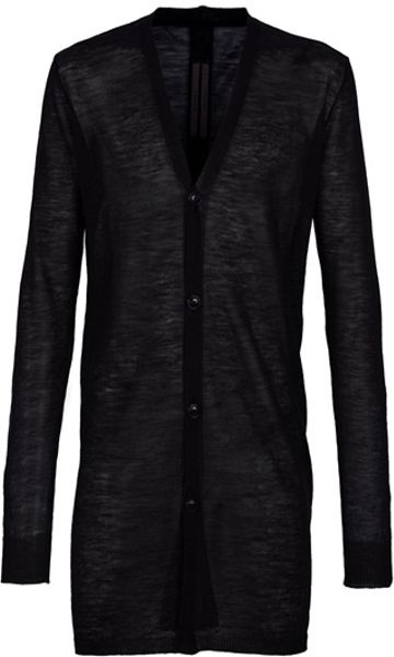 Rick Owens Oversize Cardigan in Black for Men - Lyst