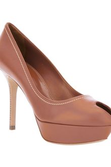 Sergio Rossi Peep Toe Pump - Lyst