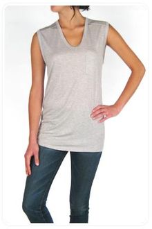 T By Alexander Wang Classic Rayon Jersey Muscle Tee in Light Heather Grey - Lyst