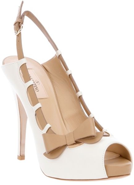 Valentino Bow Detail Pump in White - Lyst
