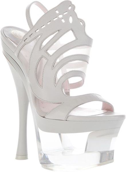 Versace Platform Sandal in White (grey) - Lyst