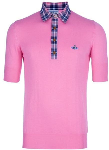 vivienne westwood white polo pink collar