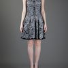 Alexander Mcqueen Printed Skater Dress in Black - Lyst