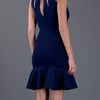 Alexander Mcqueen Frilled Hem Dress in Blue (indigo) - Lyst