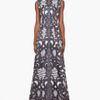 Balmain Spiral Print Silk Dress in Gray (charcoal) - Lyst