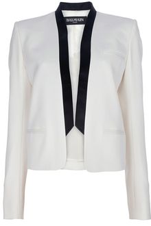 Balmain Structured Open Front Blazer - Lyst