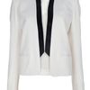 Balmain Structured Open Front Blazer in White - Lyst