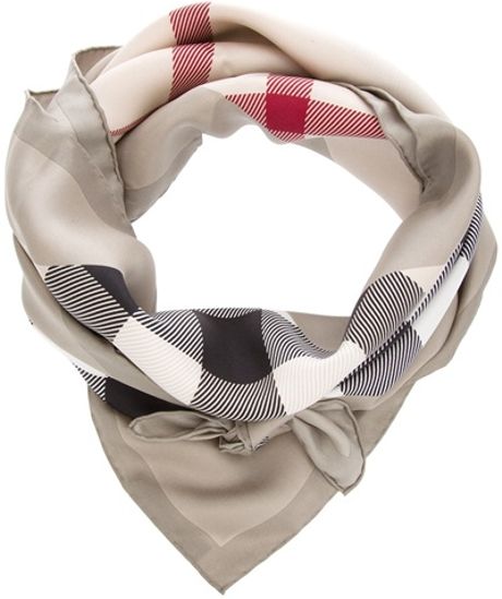 Burberry Check Scarf in Beige - Lyst