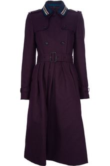 Burberry Prorsum Woven Collar Trench Coat - Lyst