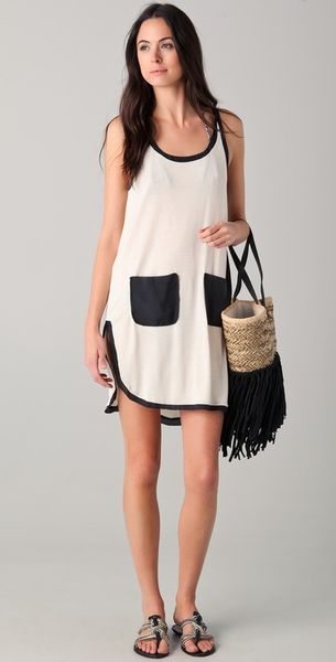 By Malene Birger Elasiu Mini Tank Dress in Beige (black) - Lyst