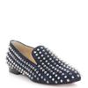 Christian Louboutin Rolling Spike Slipper Shoes in Blue (navy) - Lyst