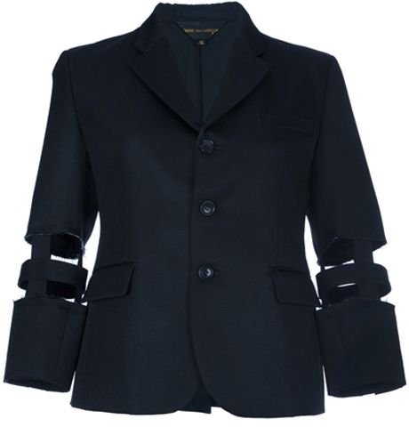 Comme Des Garçons Cutout Three Buttons Jacket in Black - Lyst