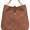 Ferragamo Ceyla Woven Leather Tote in Brown (tan) - Lyst