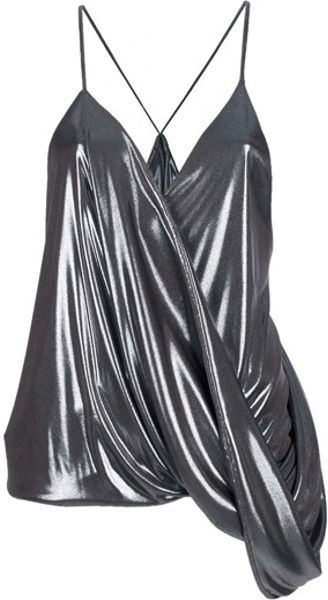 Haider Ackermann Draped Top in Silver - Lyst