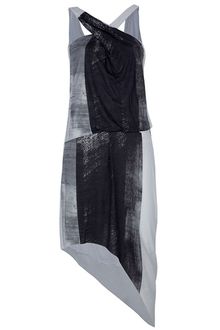 Helmut Lang Printed Drape Dress - Lyst