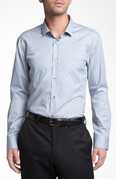 Hugo Ewu Slim Fit Sport Shirt in Gray for Men (grey) - Lyst