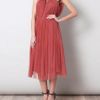 Lanvin Silk Tulle Grecian Dress in Red (raspberry) - Lyst