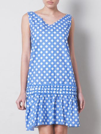  Diagonal Ginghamprint Dress 