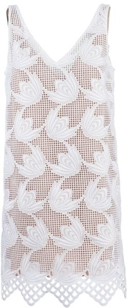 Marni Embroidered Sleeveless Dress in White - Lyst