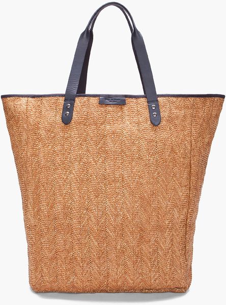 Rag & Bone Woven Camel Beach Bag in Beige (camel) - Lyst