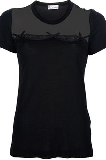 RED Valentino Sheer Panel Tshirt - Lyst