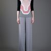 Stella Mccartney Wide Leg Trouser in Gray (white) - Lyst