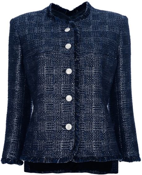 Theyskens' Theory Tweed Jacket in Blue - Lyst