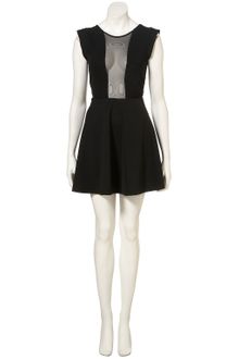 Topshop Mesh Insert Skater Dress - Lyst