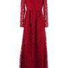 Valentino Crochet Maxi Dress in Red - Lyst