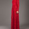 Valentino Crochet Maxi Dress in Red - Lyst