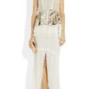 Vera Wang Drawstring Silkchiffon Maxi Skirt in White - Lyst