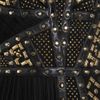 Versace Leathertrimmed Studded Plissé and Scubajersey Dress in Black - Lyst