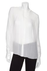 Vince Silk Chiffon Pleated Blouse