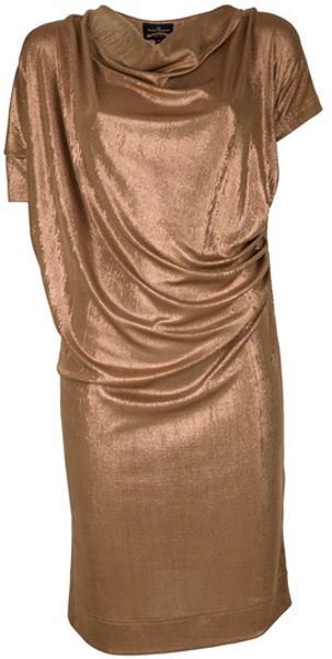 Vivienne Westwood Anglomania New Drape Dress in Gold (bronze) - Lyst