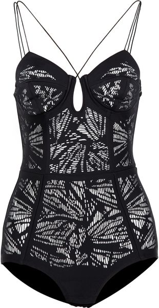  Lasercut Stretchcrepe Bodysuit 