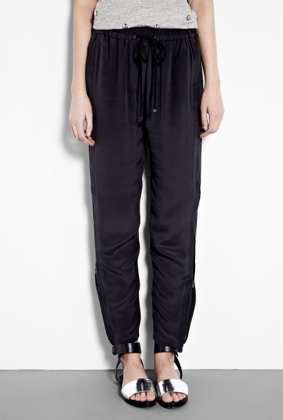 3.1 Phillip Lim Silk Zip Sweatpants in Blue (navy) - Lyst