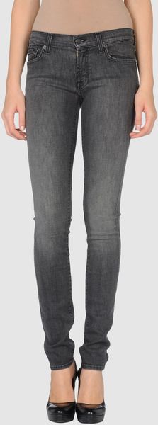 7 For All Mankind Denim Trousers in Black - Lyst