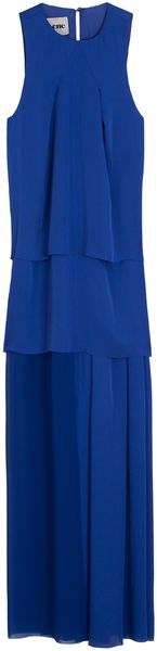 Acne Layered Slvls Maxi Dress in Blue - Lyst