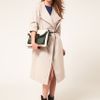 Asos Collection Asos Midi Belted Coat in Beige (grey) - Lyst
