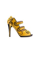 Chrissie Morris Amber Python Contrast Pumps