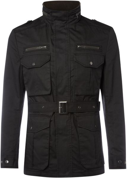 Farrell Mitchum Four Pocket Coated Jacket in Green for Men (dark green) - Lyst