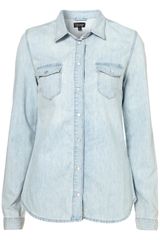 Moto Fitted Denim Shirt