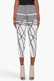 Neil Barrett Striped Tapered Silk Pants - Lyst